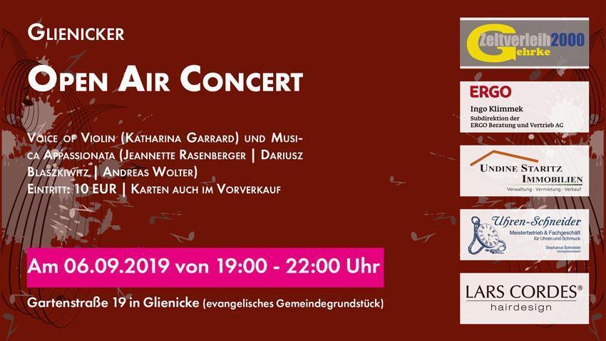 Werbebanner: Glienicker Open Air Concert